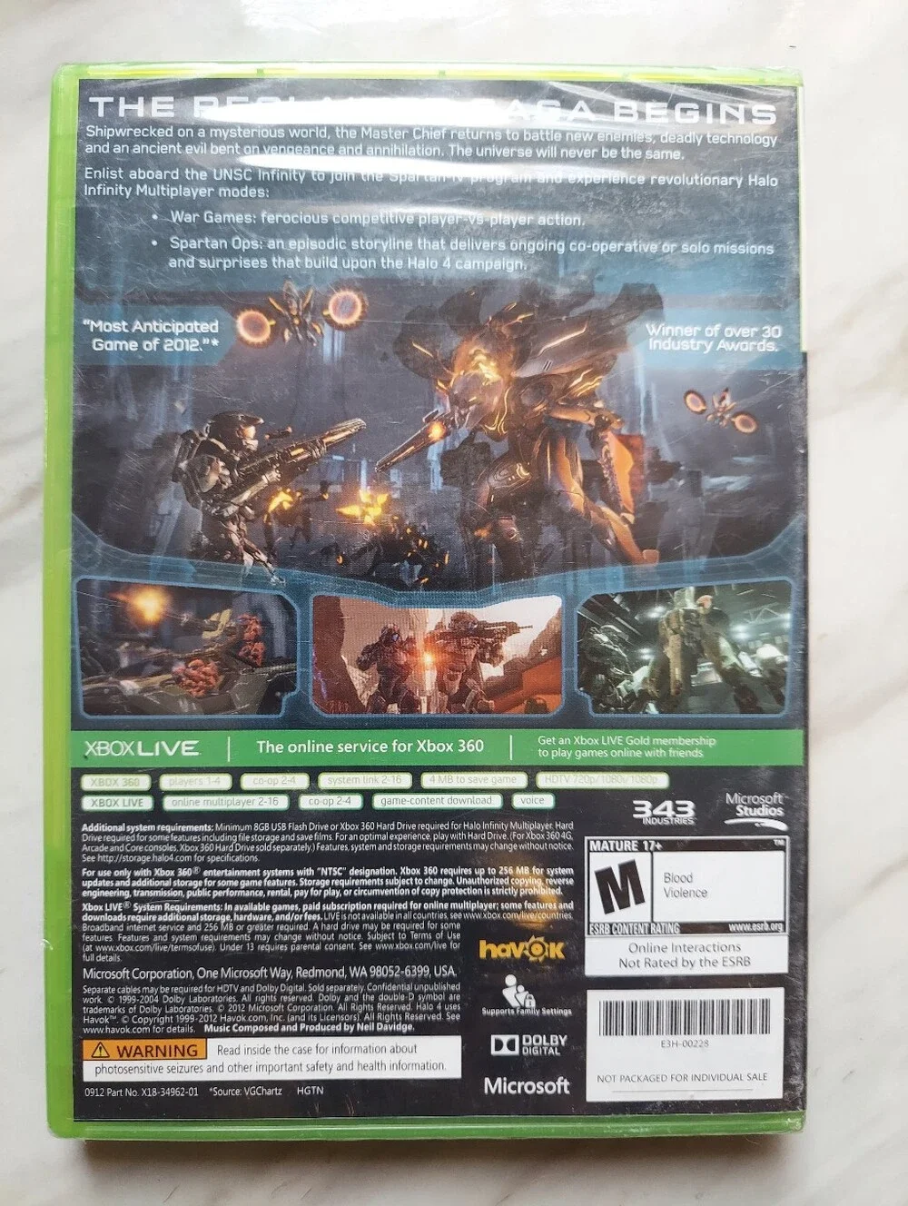 Halo 4 NFR SEALED XBOX 360